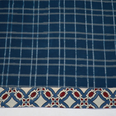 Blue - Akola Block Printed Cotton Blouse Piece 105