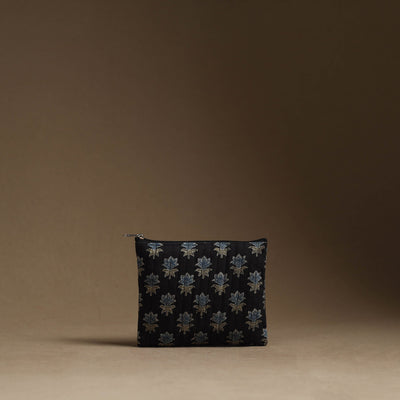 Black - Handmade Cotton Multipurpose Utility Pouches (set of 3) 13
