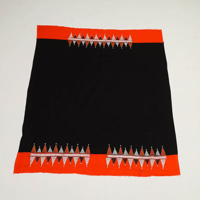 Black - Cotton Bengal Kantha Work Blouse Piece 25