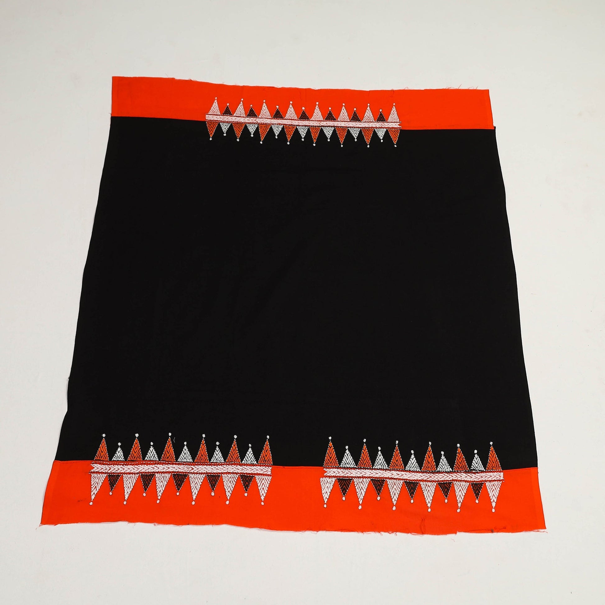 Black - Cotton Bengal Kantha Work Blouse Piece 25
