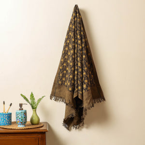 Brown - Block Print Cotton Ajrakh Handloom Towel