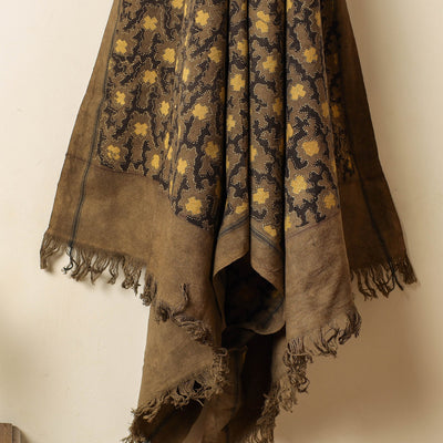 Brown - Block Print Cotton Ajrakh Handloom Towel