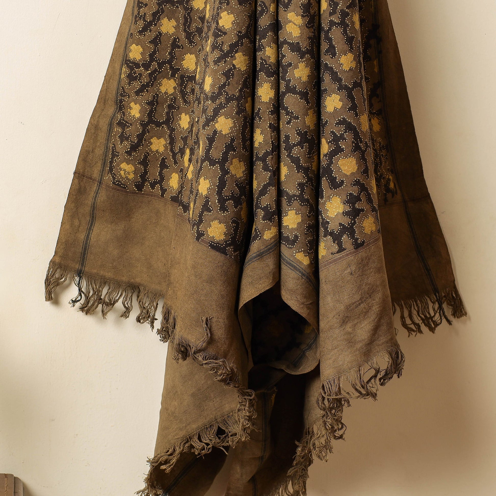 Brown - Block Print Cotton Ajrakh Handloom Towel