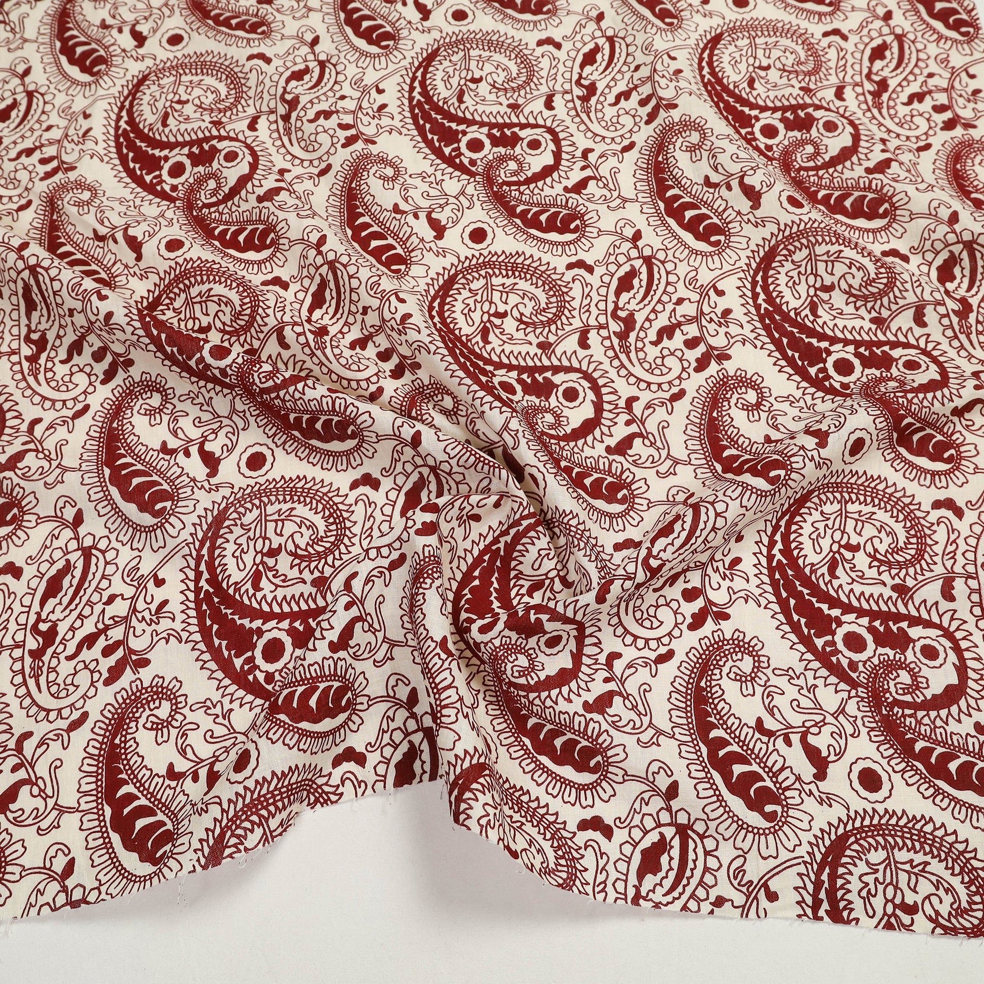 Brown - Block Print Handloom Pure Linen Blouse Piece 28