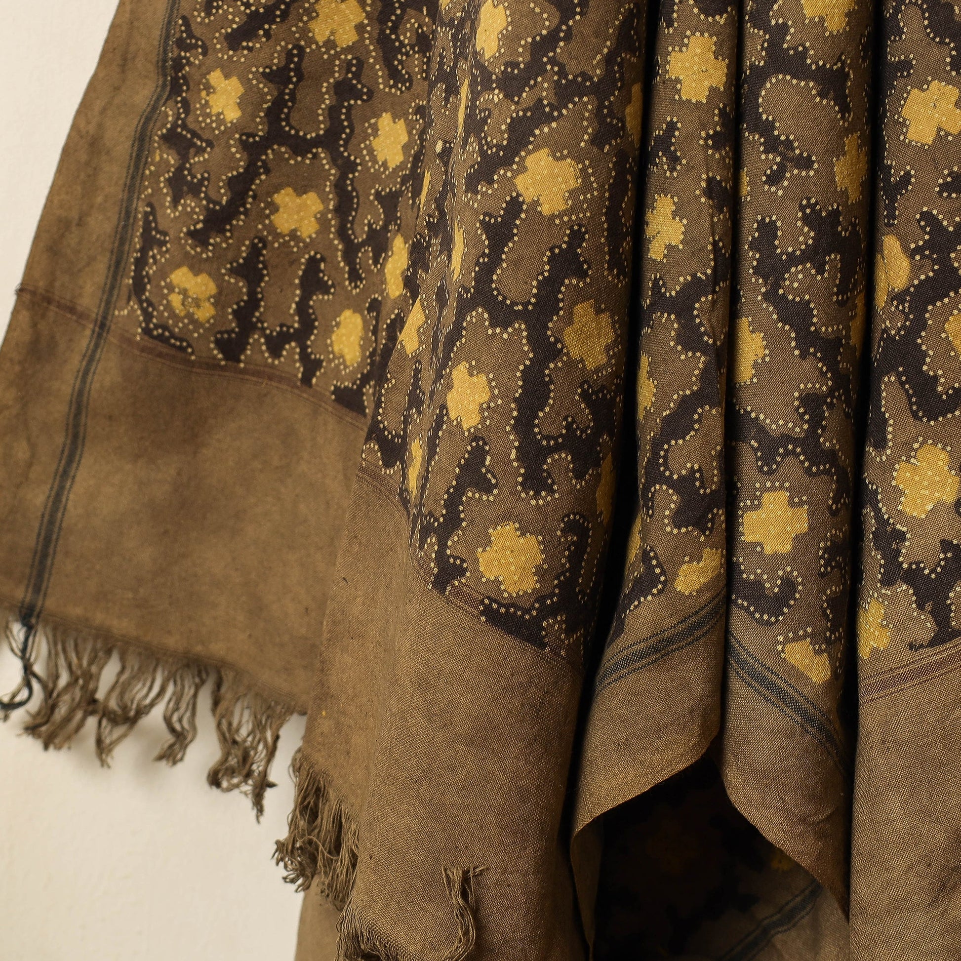 Brown - Block Print Cotton Ajrakh Handloom Towel