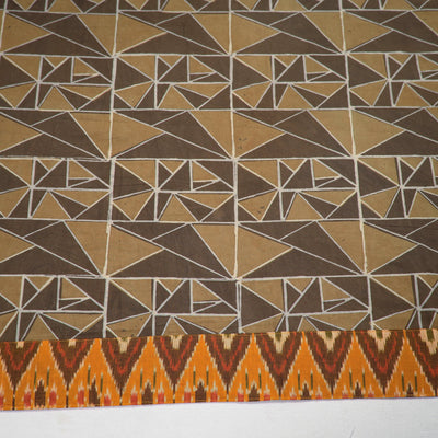 Brown - Akola Block Printed Cotton Blouse Piece 112
