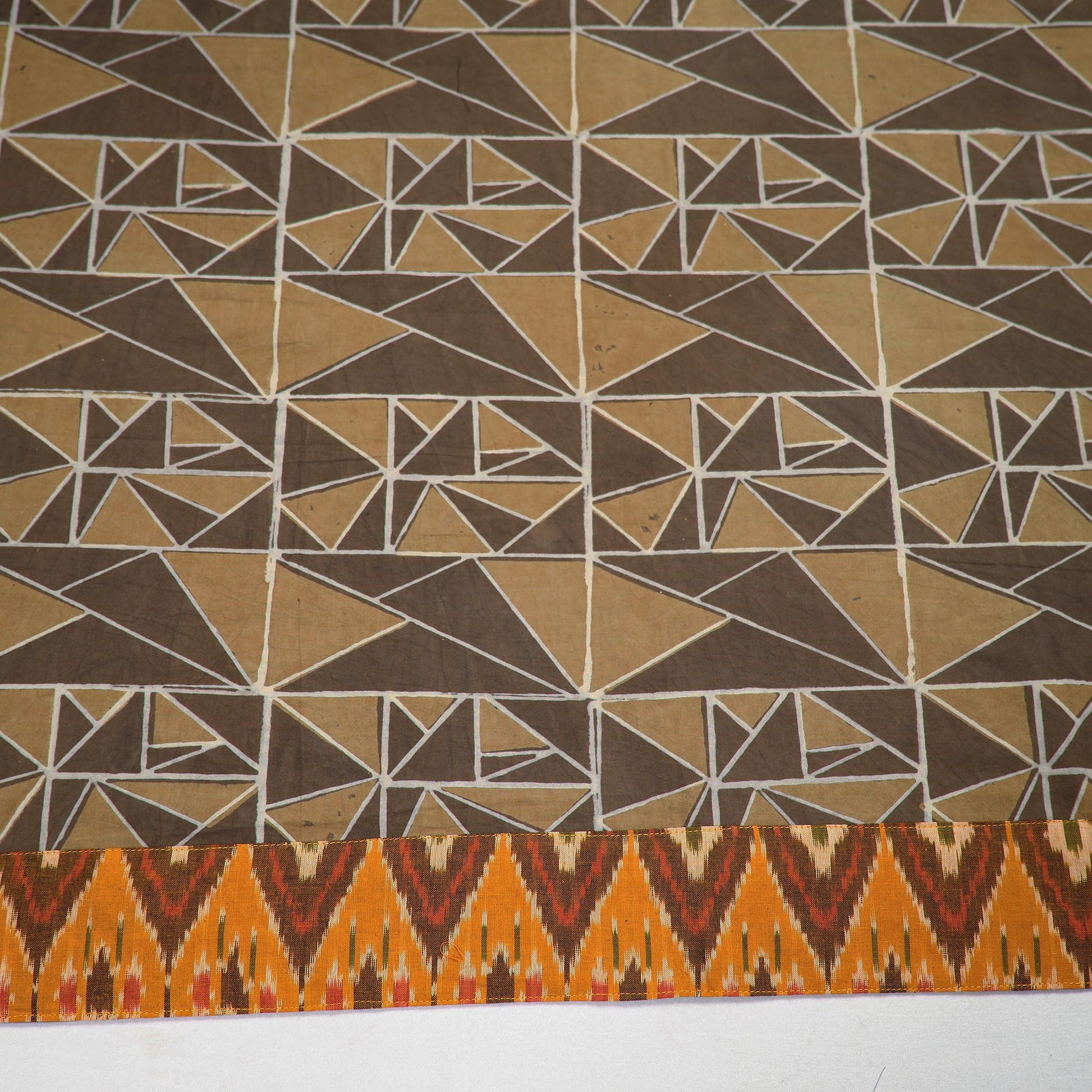 Brown - Akola Block Printed Cotton Blouse Piece 112