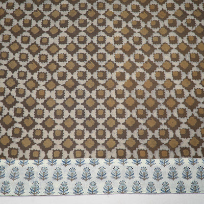 Brown - Akola Block Printed Cotton Blouse Piece 113