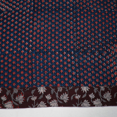 Blue - Block Printed Cotton Bagru Blouse Piece 114