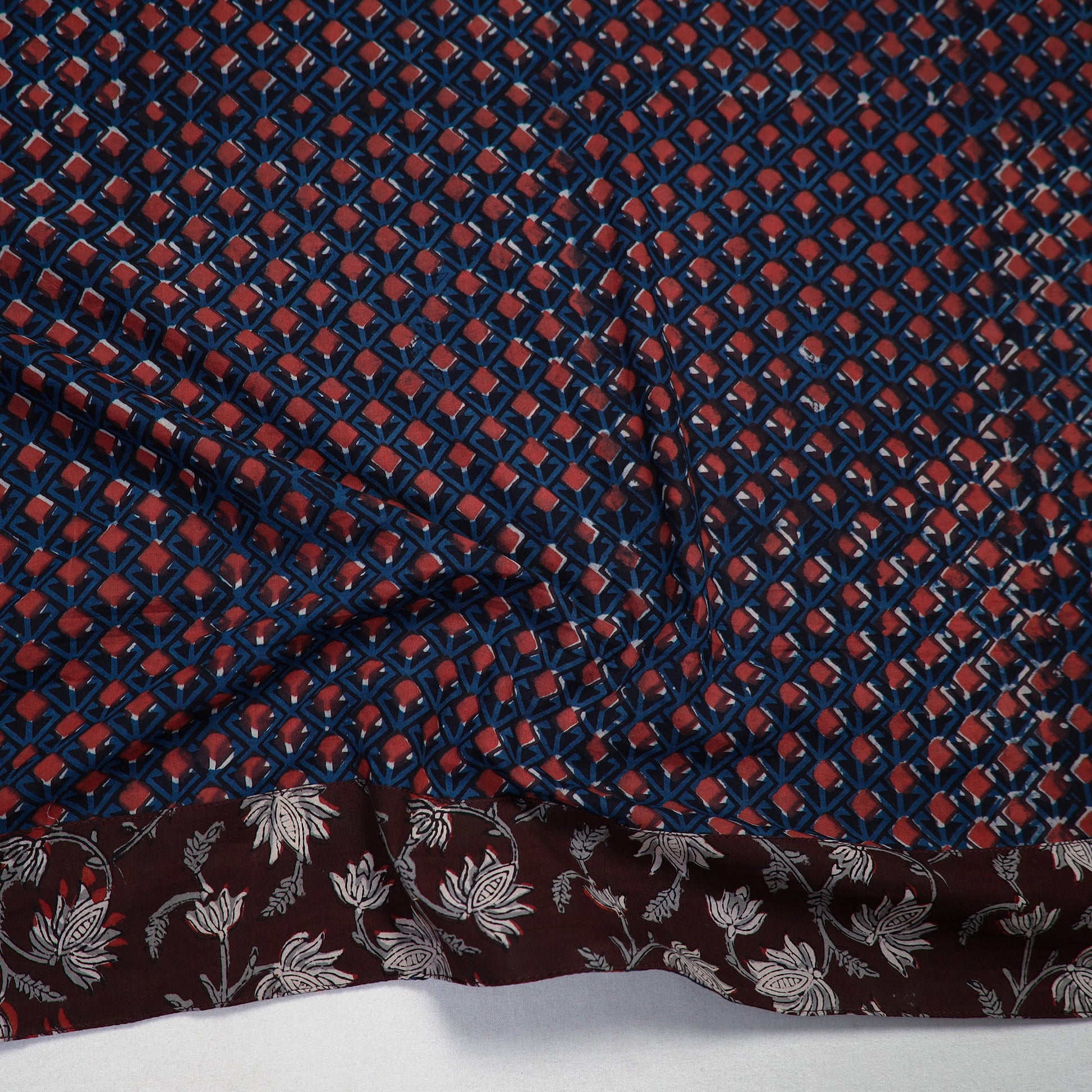 Blue - Block Printed Cotton Bagru Blouse Piece 114