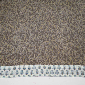 Brown - Akola Block Printed Cotton Blouse Piece 115