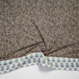 Brown - Akola Block Printed Cotton Blouse Piece 115