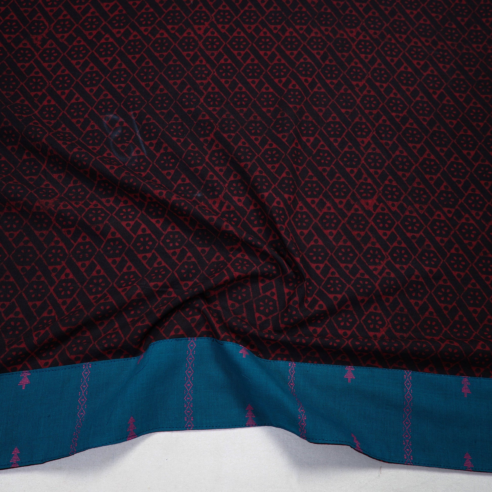 Black - Pipad Block Printed Cotton Blouse Piece 118
