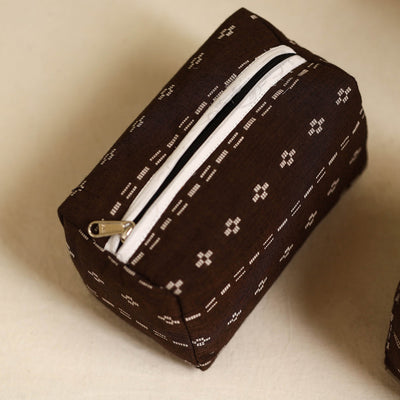 Brown - Handmade Cotton Toiletry Bags (Set of 3) 22