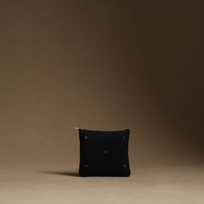Black - Handmade Cotton Multipurpose Utility Pouches (set of 3) 21