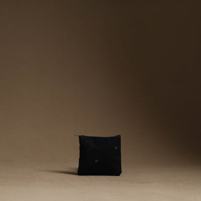 Black - Handmade Cotton Multipurpose Utility Pouches (set of 3) 21