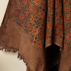 Brown - Block Print Cotton Ajrakh Handloom Towel