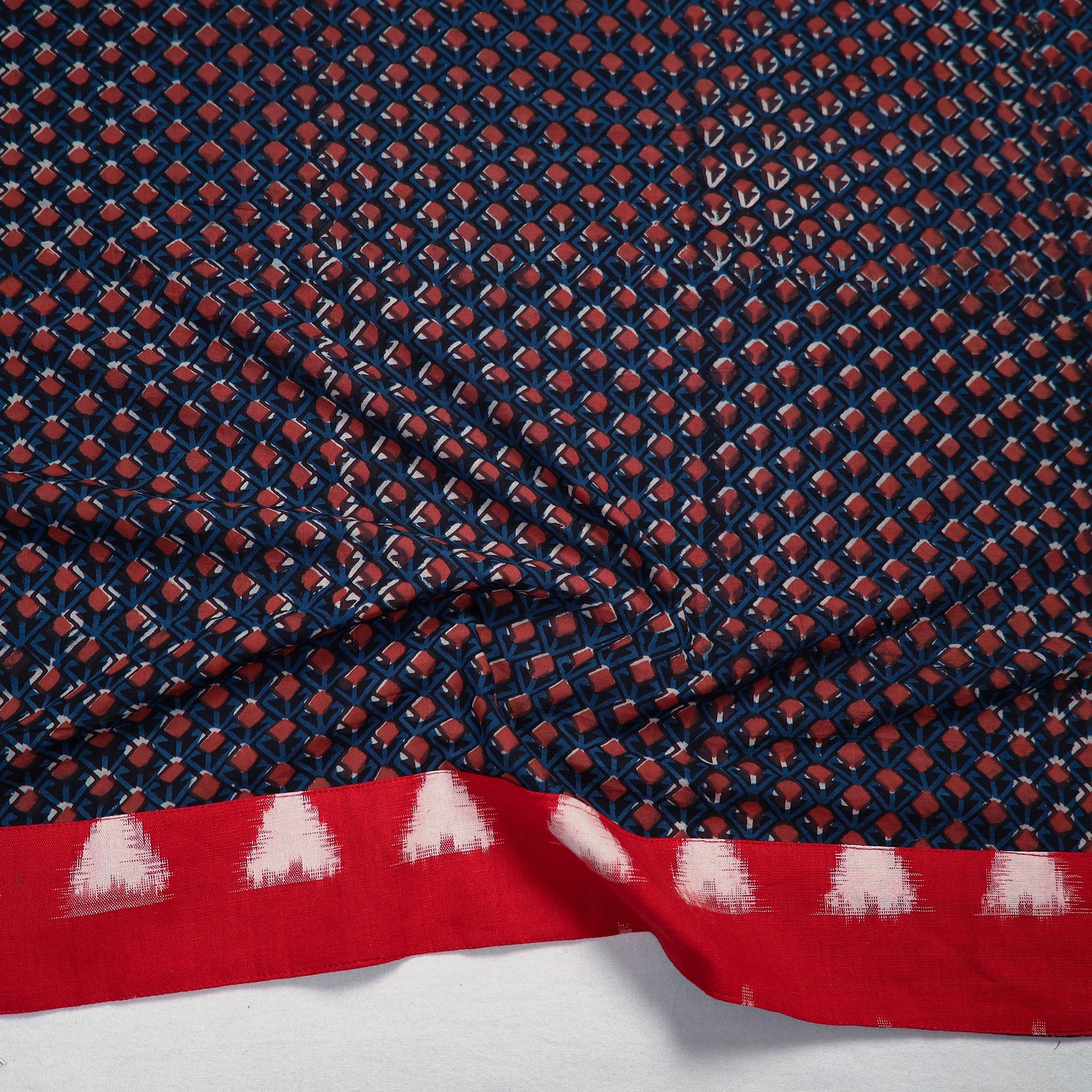Blue - Block Printed Cotton Bagru Blouse Piece 119