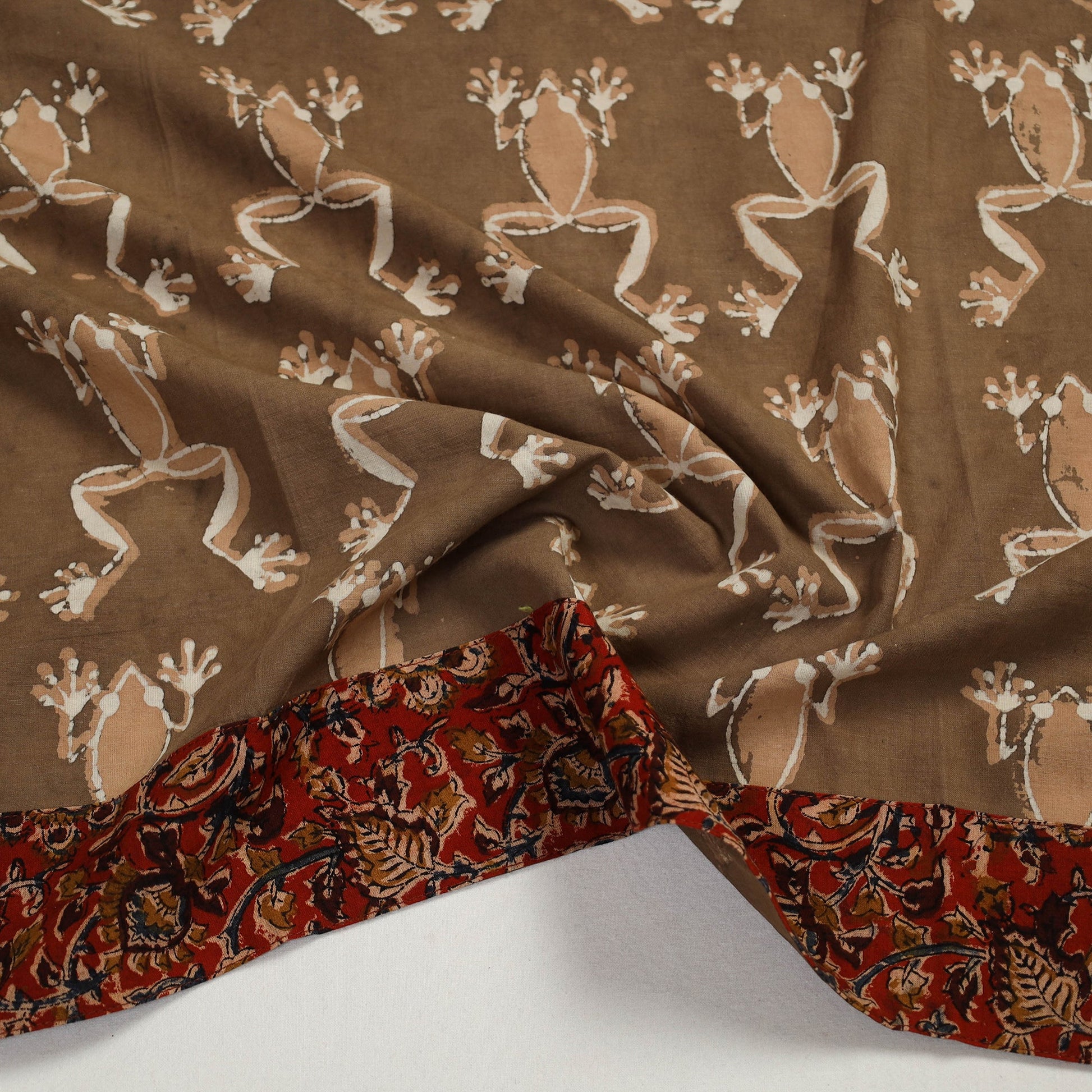 Brown - Cotton Akola Block Print Blouse Piece 42