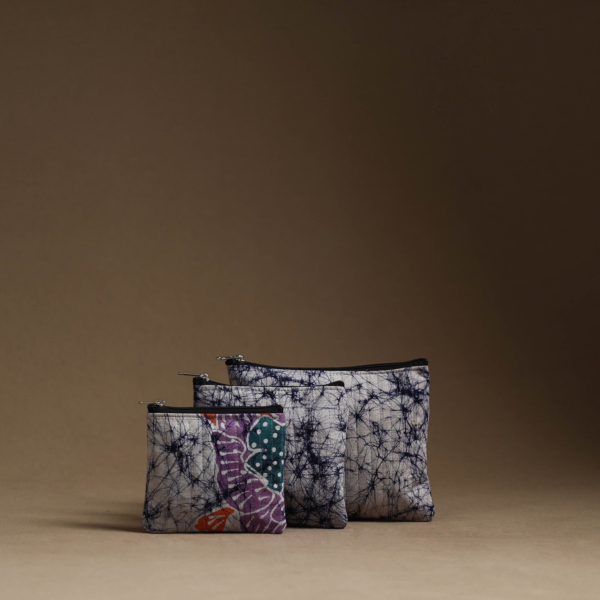 Beige - Handmade Cotton Multipurpose Utility Pouches (set of 3) 25