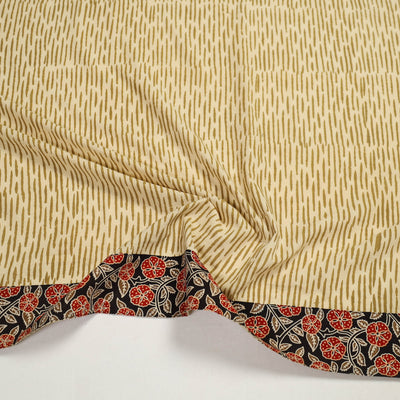 Beige - Cotton Akola Block Print Blouse Piece 44