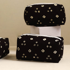Black - Handmade Cotton Toiletry Bags (Set of 3) 26