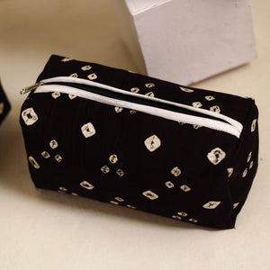 Black - Handmade Cotton Toiletry Bags (Set of 3) 26
