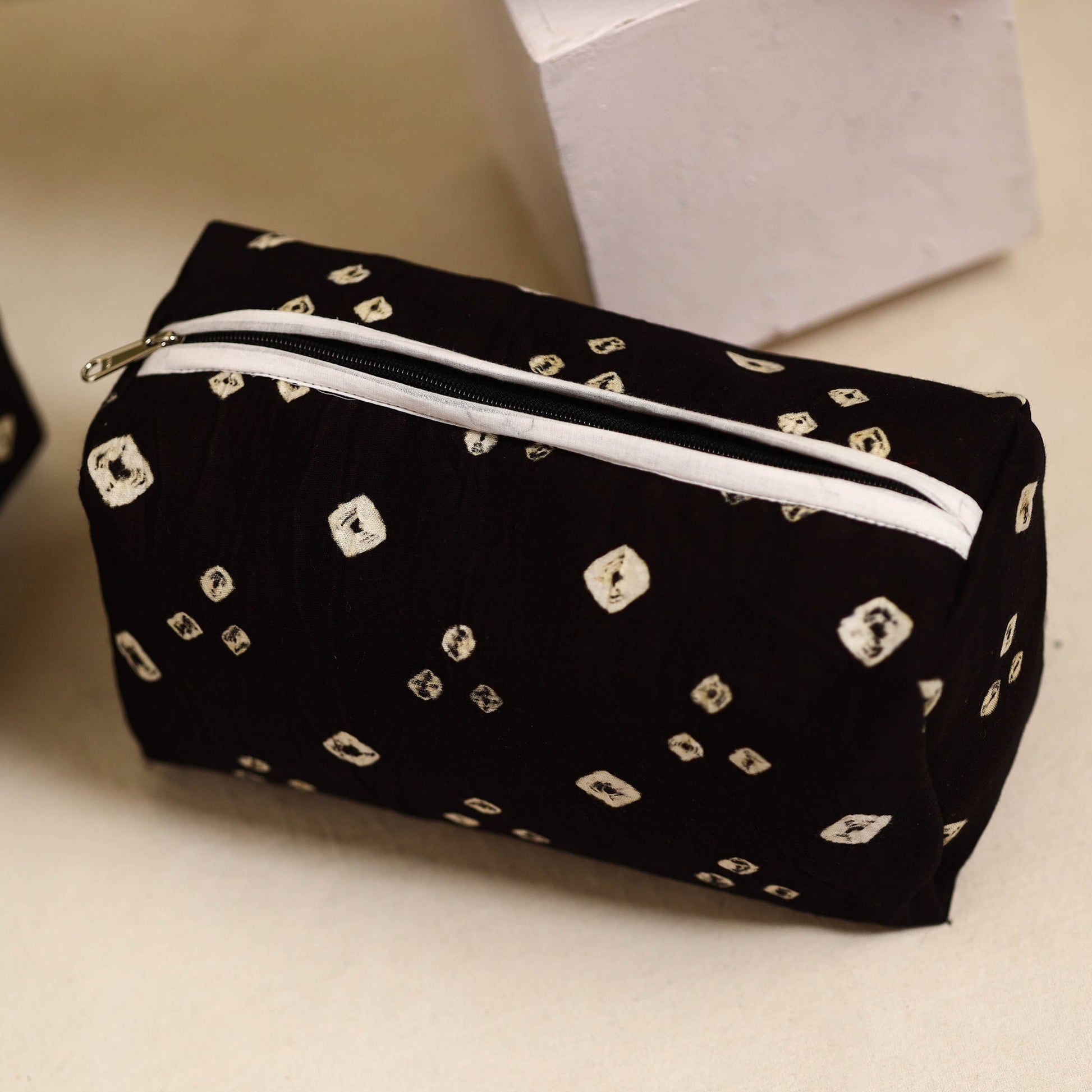 Black - Handmade Cotton Toiletry Bags (Set of 3) 26