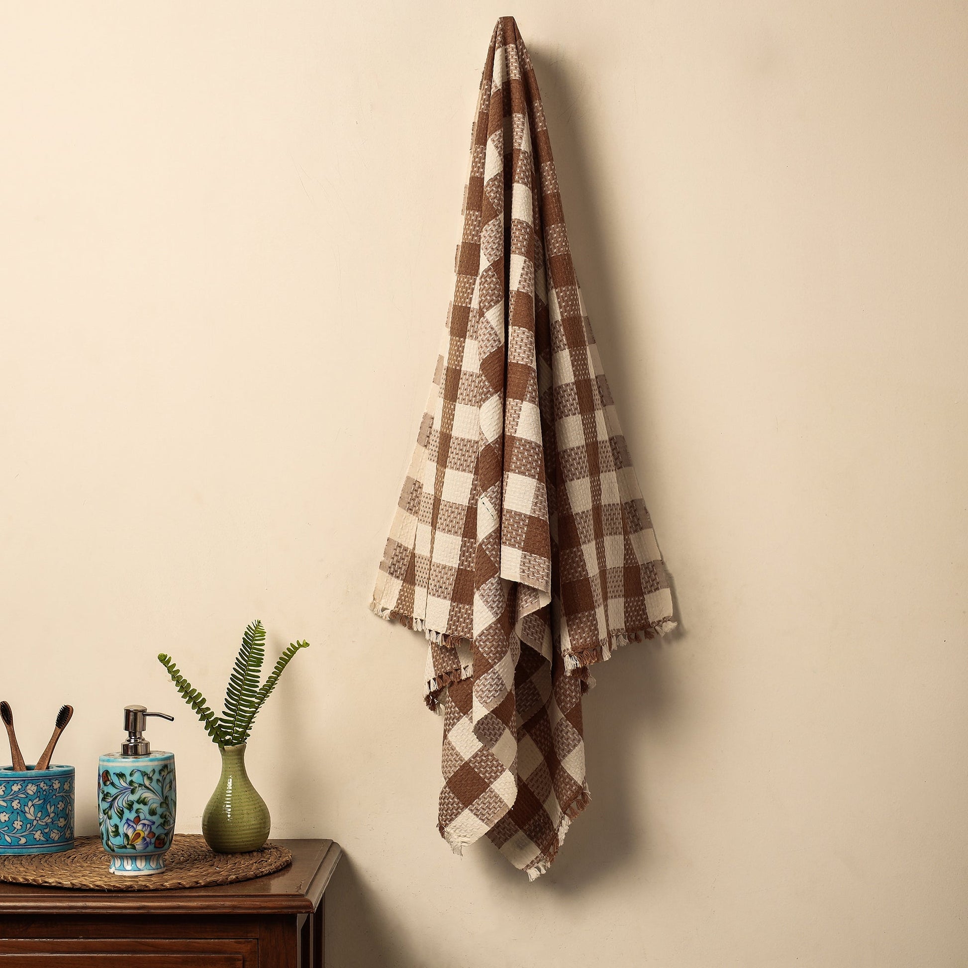 Brown - Alampur Handloom Fine Cotton Bath Towel