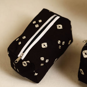Black - Handmade Cotton Toiletry Bags (Set of 3) 26