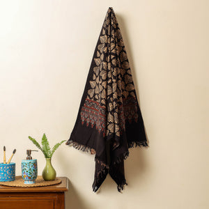 Black - Block Print Cotton Ajrakh Handloom Towel
