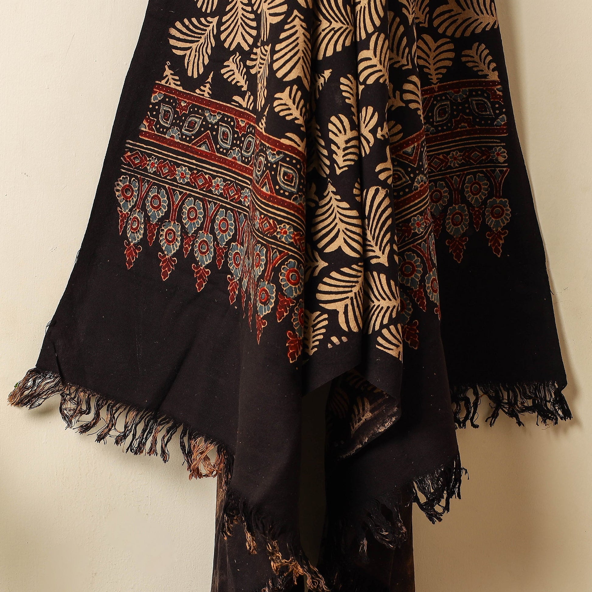 Black - Block Print Cotton Ajrakh Handloom Towel