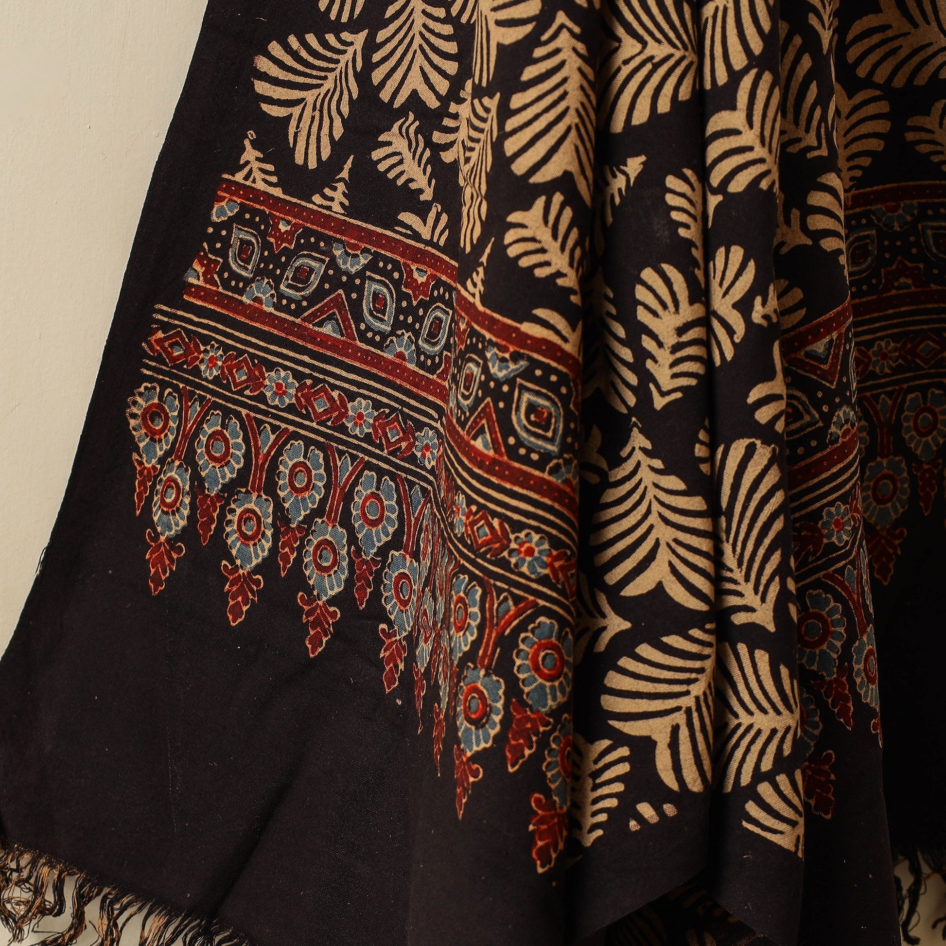 Black - Block Print Cotton Ajrakh Handloom Towel