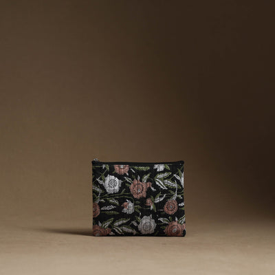 Black - Handmade Cotton Multipurpose Utility Pouches (set of 3) 28
