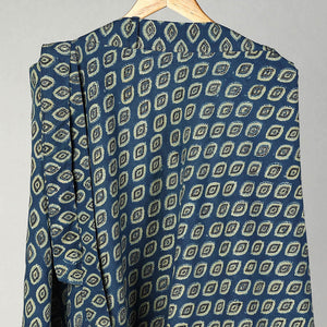 Blue - Block Print Cotton Wrap Around Ajrakh Skirt 04