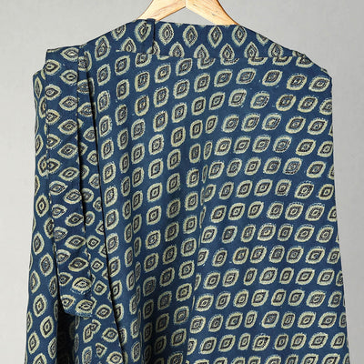 Blue - Block Print Cotton Wrap Around Ajrakh Skirt 04