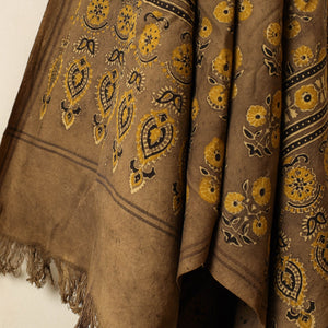 Brown - Block Print Cotton Ajrakh Handloom Towel