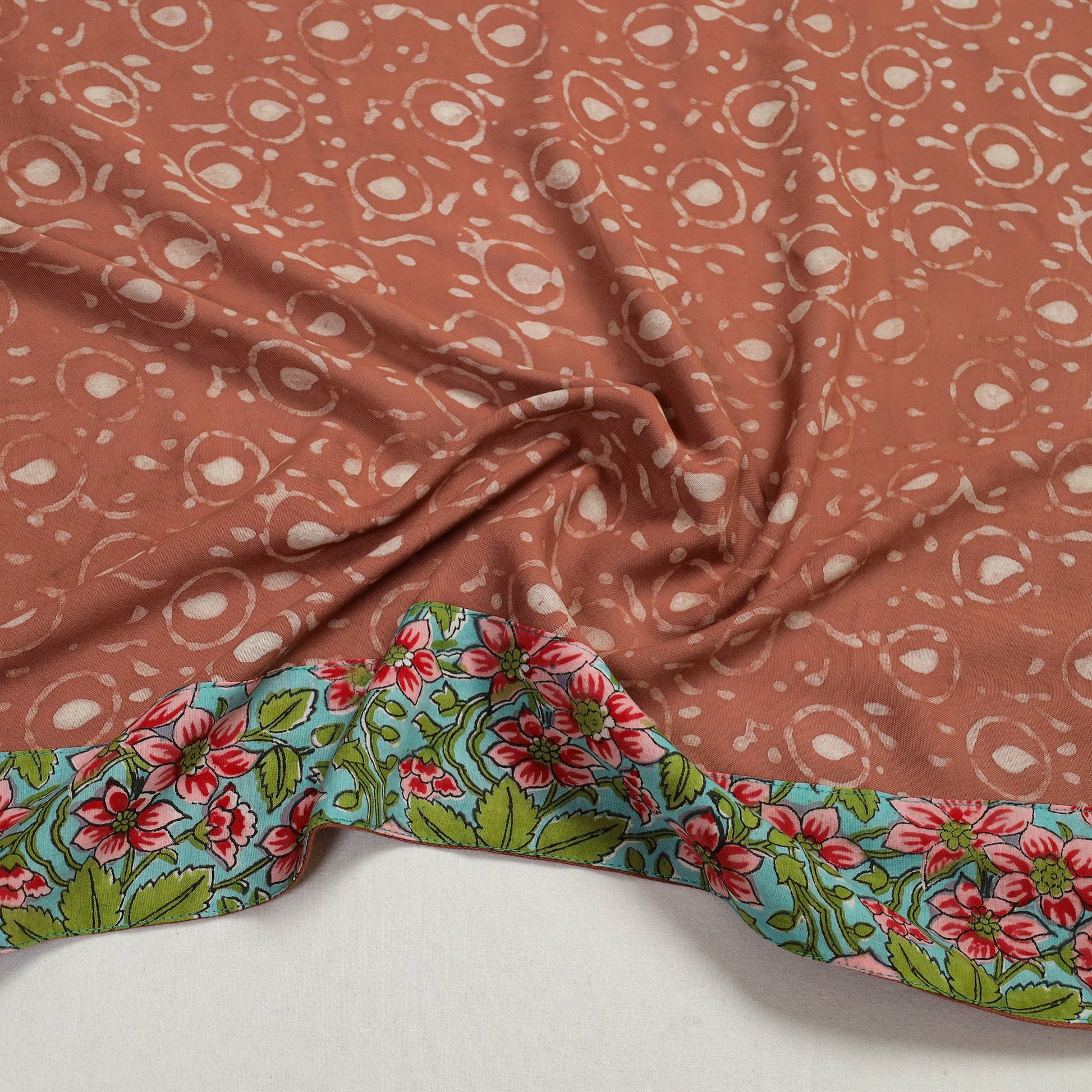 Brown - Cotton Hand Batik Print Blouse Piece 59