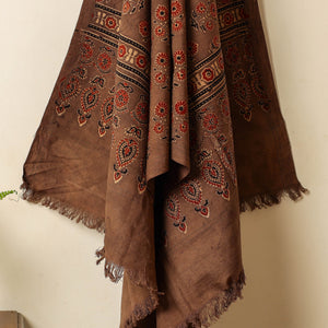 Brown - Block Print Cotton Ajrakh Handloom Towel
