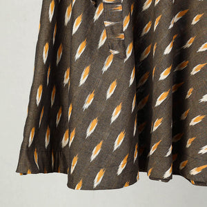 Brown - Handmade Cotton Wrap Around Pochampally Ikat Skirt 15