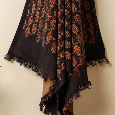 Black - Block Print Cotton Ajrakh Handloom Towel