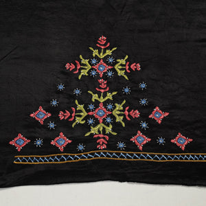 Black - Kutch Hand Embroidery Mashru Silk Blouse Piece 61