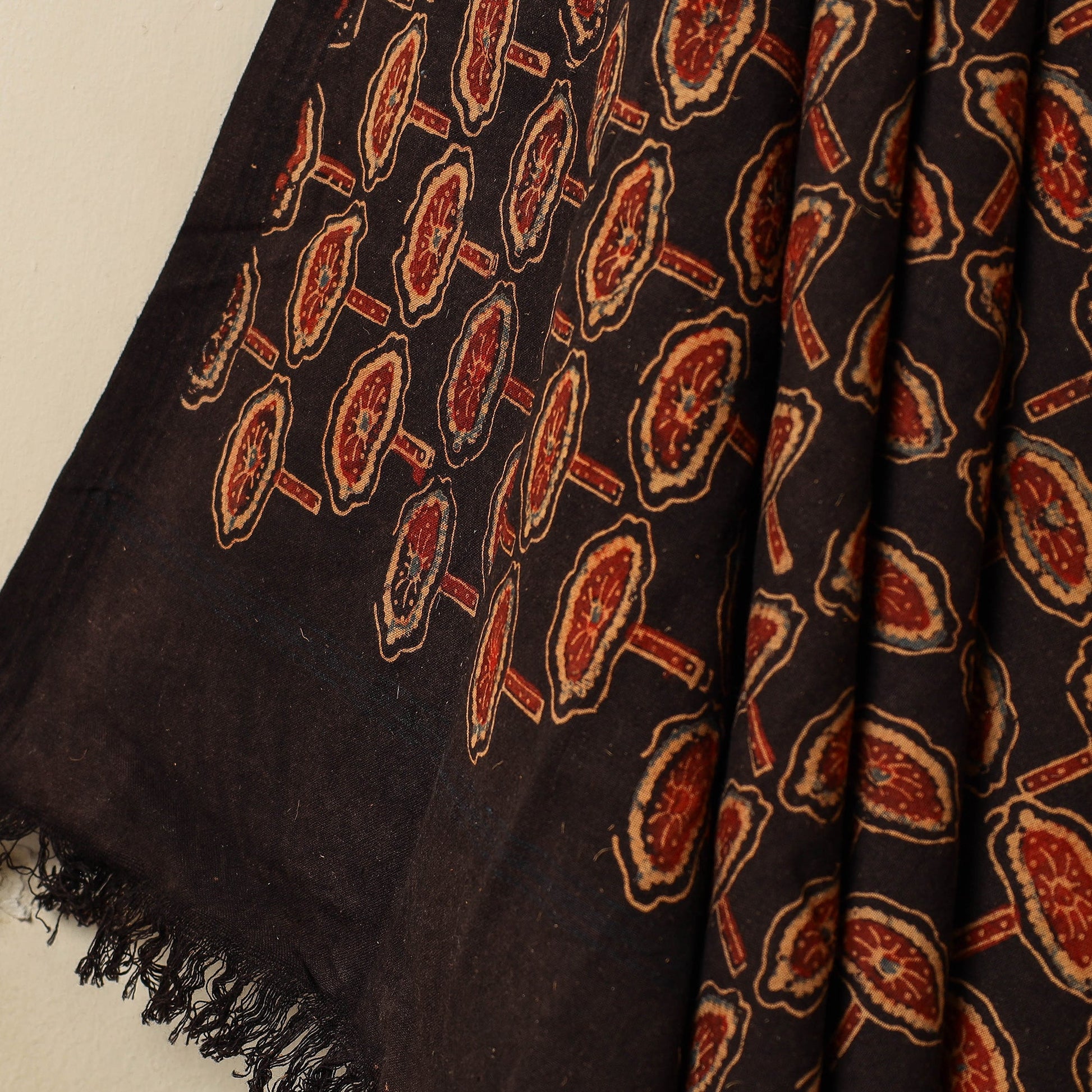 Black - Block Print Cotton Ajrakh Handloom Towel