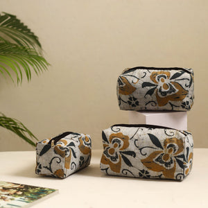 Brown - Handmade Cotton Toiletry Bags (Set of 3) 31