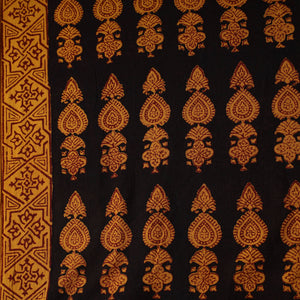 Black - Bagh Block Printed Cotton Fabric 05