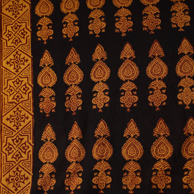 Black - Bagh Block Printed Cotton Fabric 05