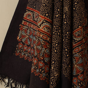 Black - Block Print Cotton Ajrakh Handloom Towel