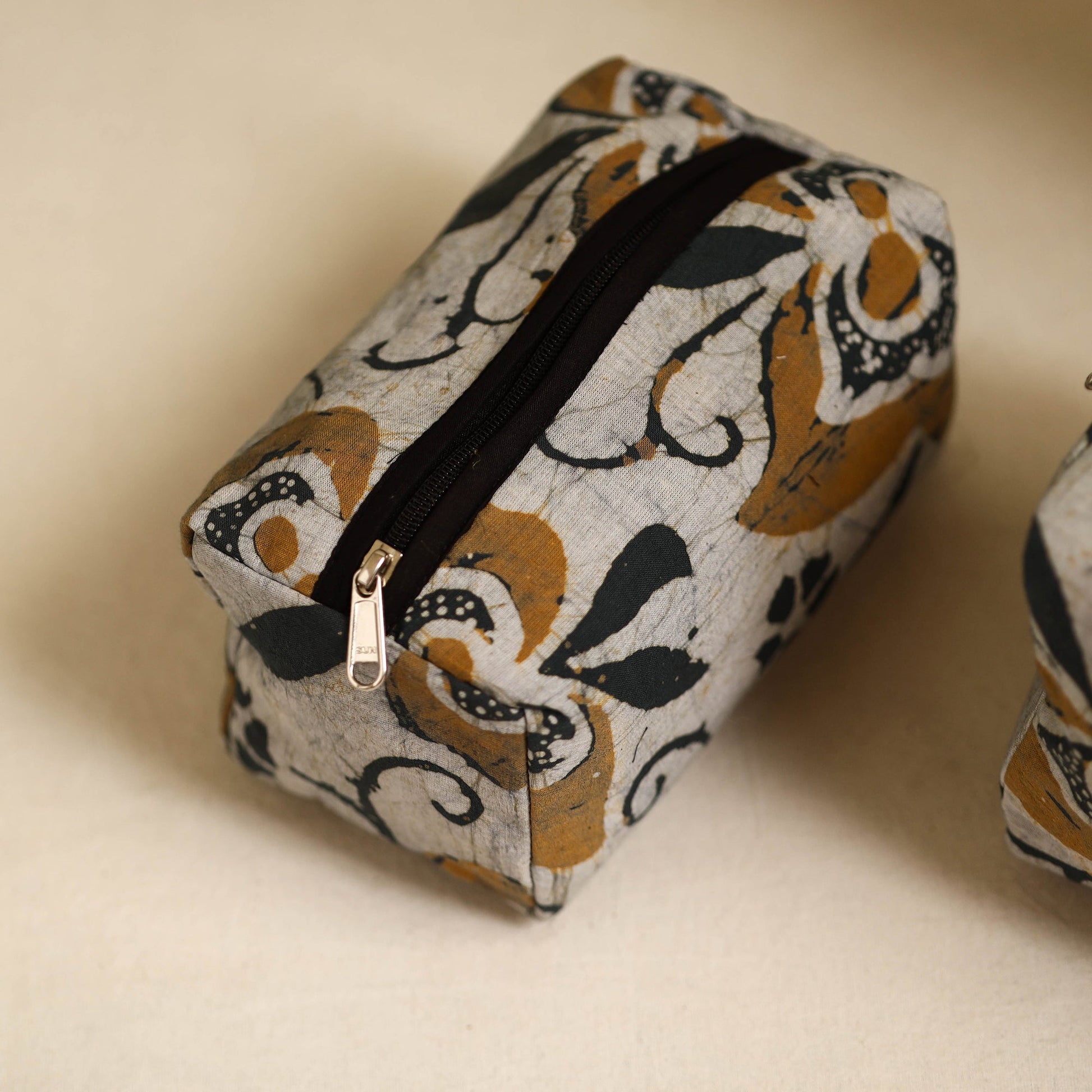 Brown - Handmade Cotton Toiletry Bags (Set of 3) 31