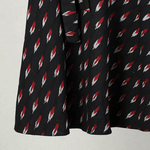 Black - Handmade Cotton Wrap Around Pochampally Ikat Skirt 23