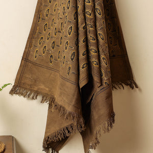 Brown - Block Print Cotton Ajrakh Handloom Towel